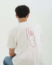 Load image into Gallery viewer, FINGERS CROSSED Signature short sleeve t-shirt (WHITE)