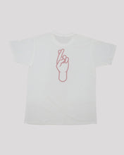 Load image into Gallery viewer, FINGERS CROSSED Signature short sleeve t-shirt (WHITE)