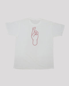 FINGERS CROSSED Signature short sleeve t-shirt (WHITE)